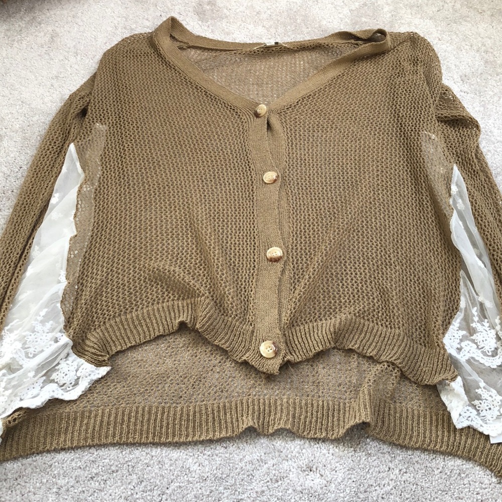 Crochet and lace sweater